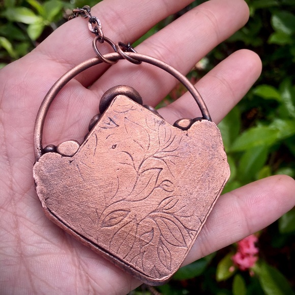 Labradorite copper electro form pendant necklace - Picture 6 of 7